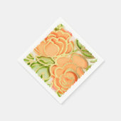 Gold Abstrakte Rose Orange Serviette (Ecke)
