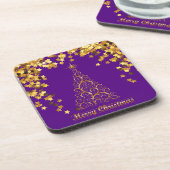 Gold Abstrakte Weihnachtsbaumgetränke Coaster Getränkeuntersetzer (Linke Seite)