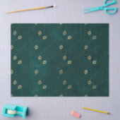 Gold Abstraktes Auge der Pfauenfedern auf Grün Seidenpapier (Basteln)