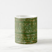 Gold Abstraktes Design Deep Hunter Green Hübsch Kaffeetasse (Mittel)