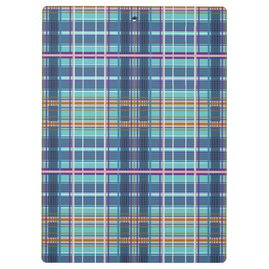 Gold Abzeichen Denim Checked Blue Klemmbrett (Rückseite)