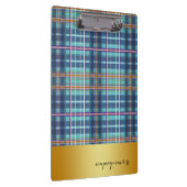 Gold Abzeichen Denim Checked Blue Klemmbrett (Rechts)