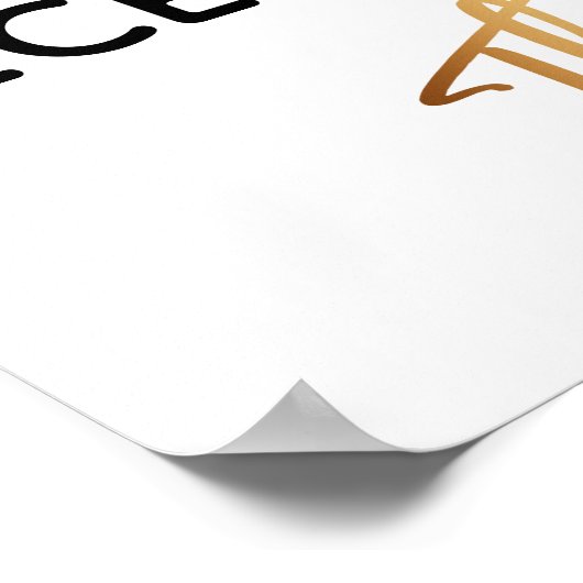 Gold Accent Empfang Dieses einfache Pfeil-Zeichen Poster (Ecke)