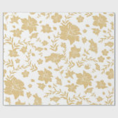 Gold Accent White Background Wrapping Paper Geschenkpapier (Flach)