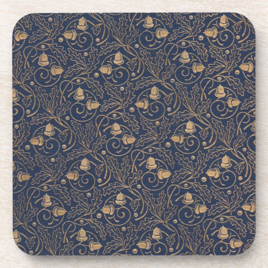 Gold Acorns Art Deco Getränkeuntersetzer (Vorderseite)