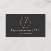 Gold Acupuncturist Logo für die Nadel Visitenkarte (Vorderseite)