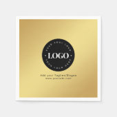 Gold Add Custom Business Company Logo & Text Party Serviette (Vorderseite)