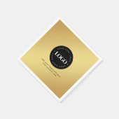 Gold Add Custom Business Company Logo & Text Party Serviette (Ecke)