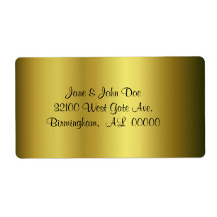 Gold Address Shipping Labels