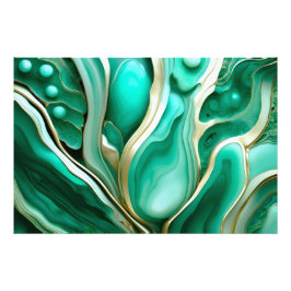 Gold Adern: Digitale Hommage an grüne Mineralien Fotodruck