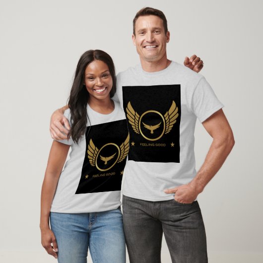 Gold Adler mit Wings Image Gefühl Guter Text Ash T-Shirt (Unisex)