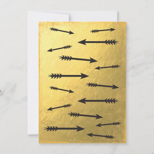 Gold Adventure Mountain Camping Tribal Baby Shower Einladung (Rückseite)