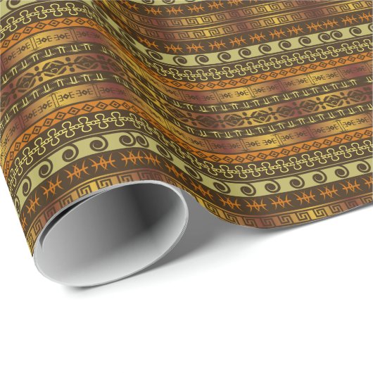 Gold African PatternWrapping Paper - SRF Geschenkpapier (Rolleneckpunkt)