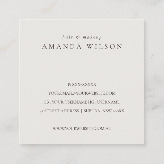 Gold Agate Beige Vielen Dank für Ihr Interesse an Quadratische Visitenkarte (Rückseite)