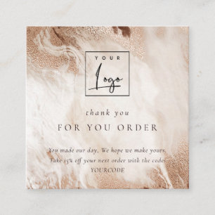 Gold Agate Beige Vielen Dank für Ihr Interesse an Quadratische Visitenkarte