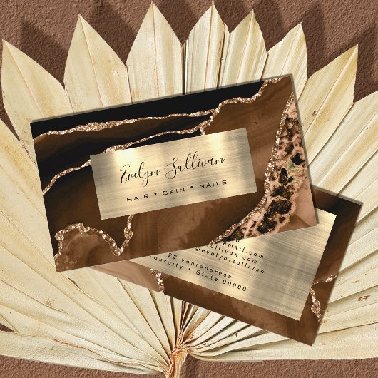 Gold Agate Business Card Visitenkarte