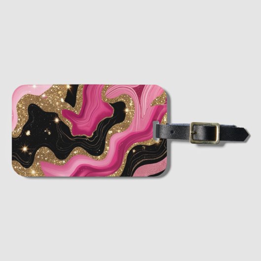 Gold Agate Gepäckanhänger (Vorderseite (Horizontal))