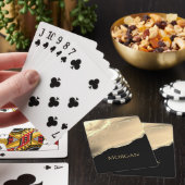 Gold Agate, Glitzer & Name auf Black Spielkarten (In Situ)