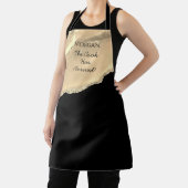 Gold Agate & Glitzer, Name & Text auf schwarz Schürze (InSitu)