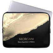Gold Agate & Glitzer, Name & Textzeile, schwarz Laptopschutzhülle (Vorderseite)