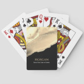 Gold Agate & Glitzer, Name & Textzeile, schwarz Spielkarten (Rückseite)