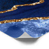 Gold Agate Hochzeit 12 Tische Sitzkarte Poster (Ecke)