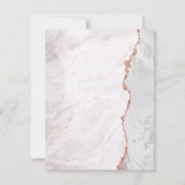 Gold Agate Hochzeitskarte für White & Rose Einladung (Rückseite)