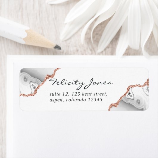 Gold Agate in Weiß und Rose (Insitu)