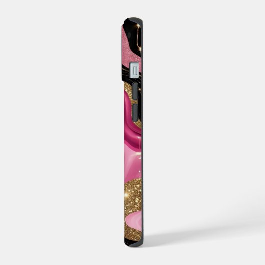 Gold Agate iPhone 15 Hülle (Linke Seite)