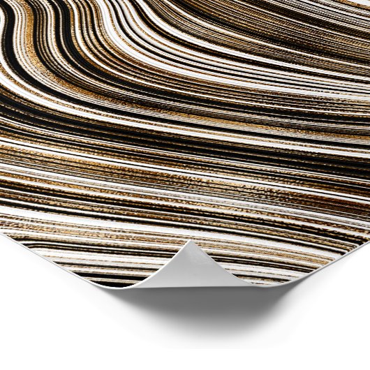 Gold Agate Liquid Marble Liquid Art Poster (Ecke)