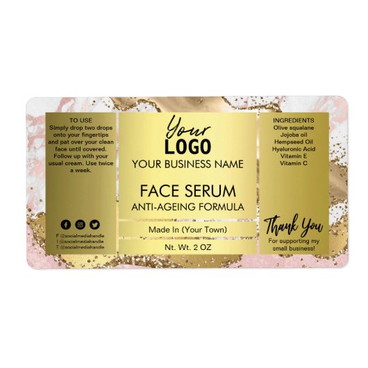 Gold Agate mit Glitzer Fairhaar Öl Serum (Vorne)