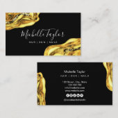 Gold Agate Modern Elegante Luxus Business Card Visitenkarte (Vorne/Hinten)