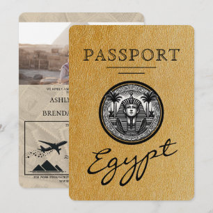 Gold Ägypten Reisepass Hochzeitseinladung Einladung