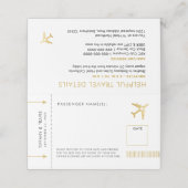 Gold Airplane Boarding Pass Ticket geflochtene Esc Platzkarte (Außenseite Aufgefaltet)