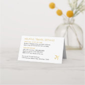 Gold Airplane Boarding Pass Ticket geflochtene Esc Platzkarte (Rückseite)