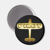 GOLD AIRPLANE PILOT MAGNET (Vorderseite/Rückseite)