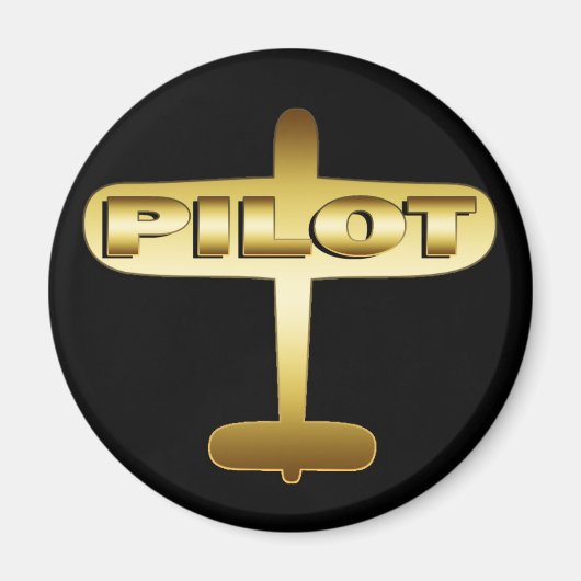 GOLD AIRPLANE PILOT MAGNET (Vorne)