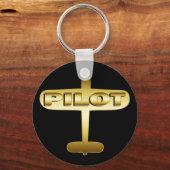 GOLD AIRPLANE PILOT SCHLÜSSELANHÄNGER (Vorderseite)