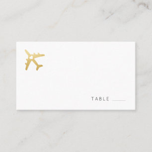 Gold AirplaneReise-Thema Flat Platzkarte