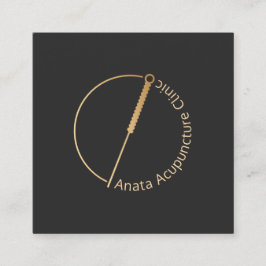 Gold-Akupunktur-Nadellogo Quadratische Visitenkarte