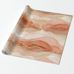 Gold akzentuierte Fluidkunst - Siena-Marmor Geschenkpapier