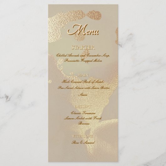 Gold Alcohol Ink Elegant Flat Menu Menükarte (Vorderseite)