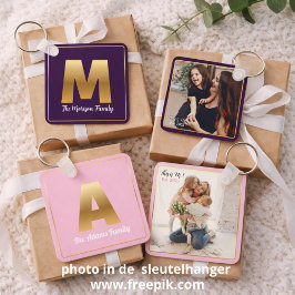 Gold Alfabet Letter Button sleutelhanger Schlüsselanhänger