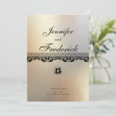 Gold Alkohol Tinte Elegante Hochzeit Einladung (Stehend Vorderseite)