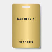 Gold All Access Event Pass Abzeichen Ausweis (Rückseite)