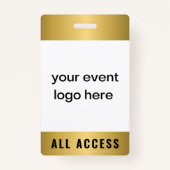 Gold All Access Event Pass Abzeichen Ausweis (Vorderseite)