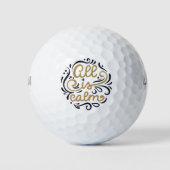 Gold Alles ist eine ruhige Typografie Weihnachtsfe Golfball (Vorderseite)