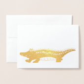 Gold Alligator Spater Gator Croc Crocodile Reptile Folienkarte (Vorderseite mit Umschlag)