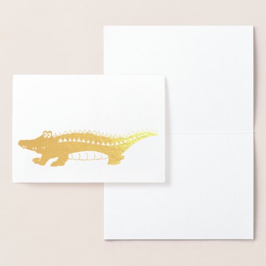Gold Alligator Spater Gator Croc Crocodile Reptile Folienkarte (Anzeige)