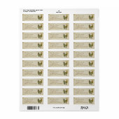 Gold Alpaca und Aquamarines Owl Address Label (Vorne)